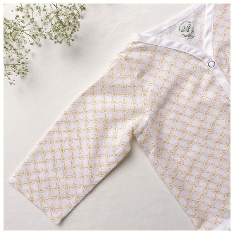 Beige Paisley Cotton Full Sleeve Top