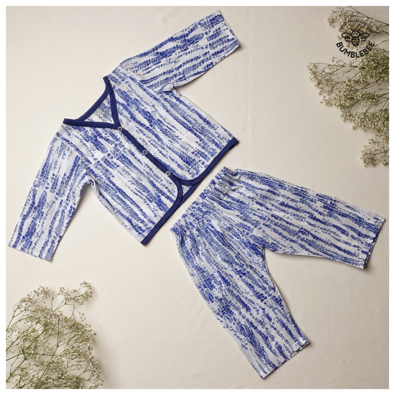 Blue Hippie Cotton Co-Ord Set Full Sleeves