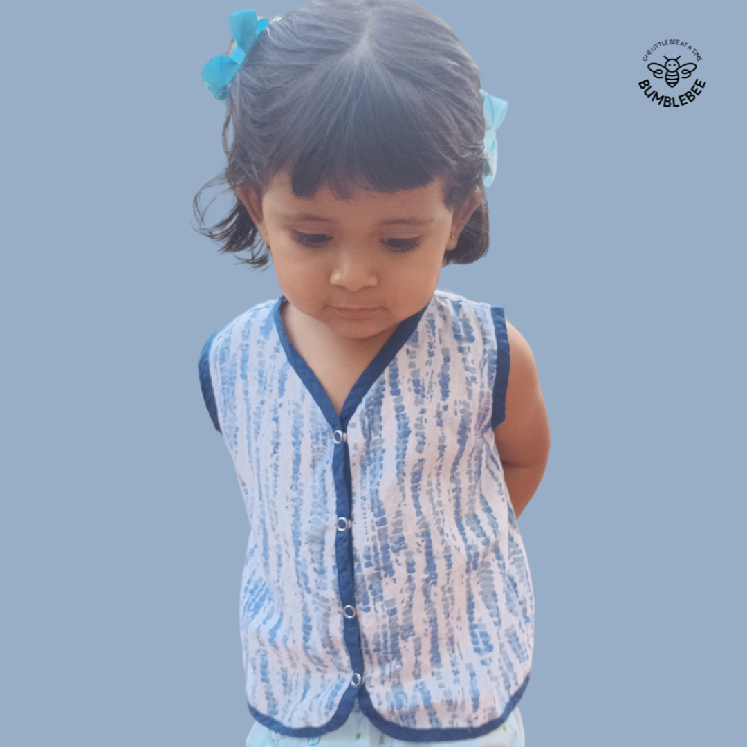 Navy Blue Cotton Jabla Top