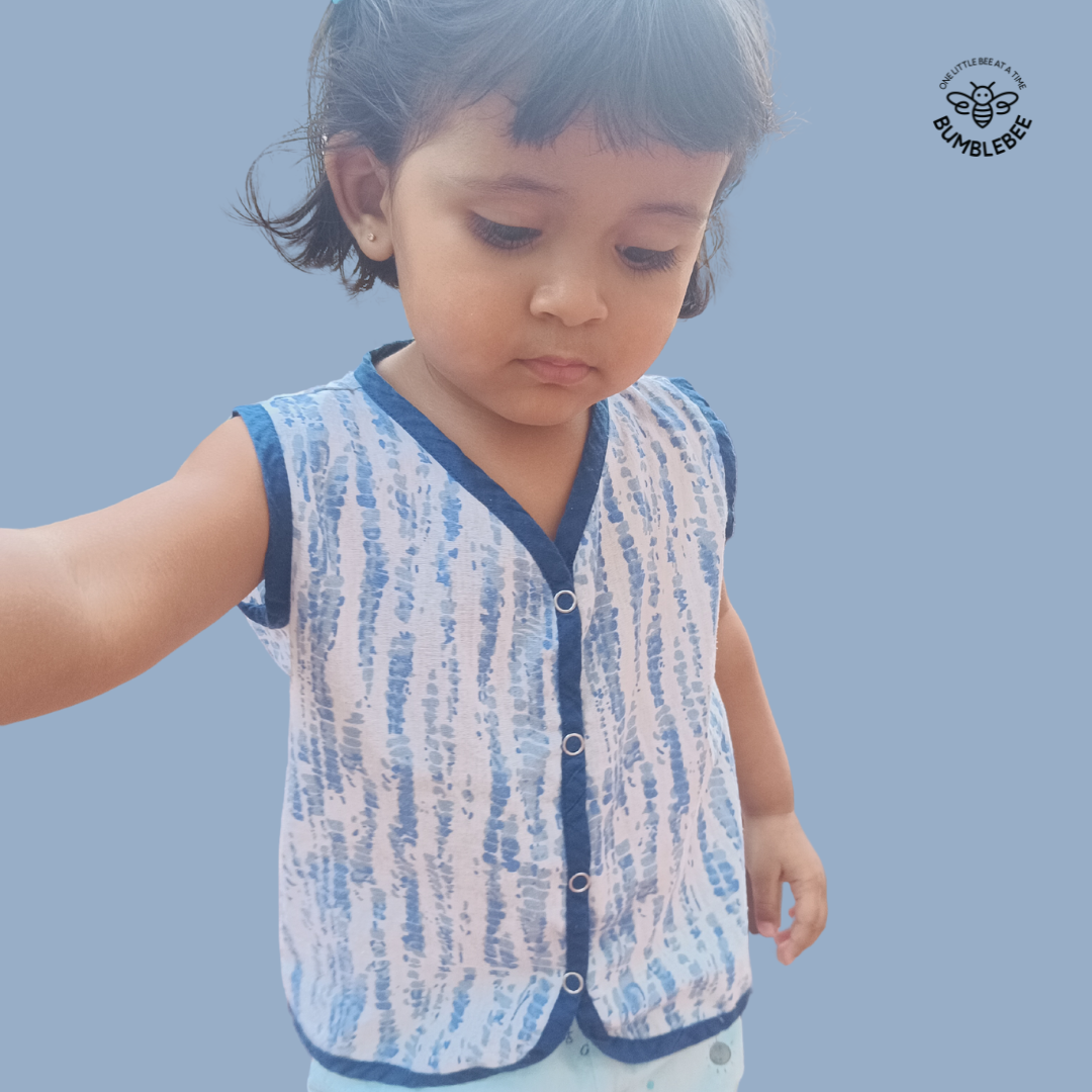 Navy Blue Cotton Jabla Top