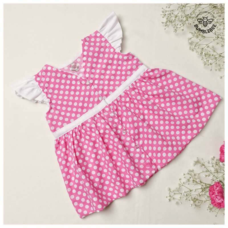Pink Polka Dot Cotton Frock