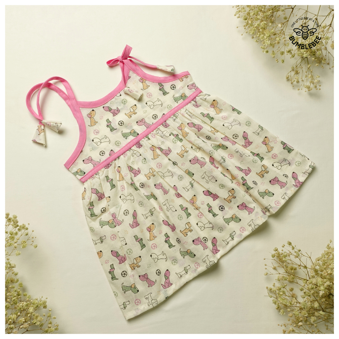 Pink Pups Strappy Dress