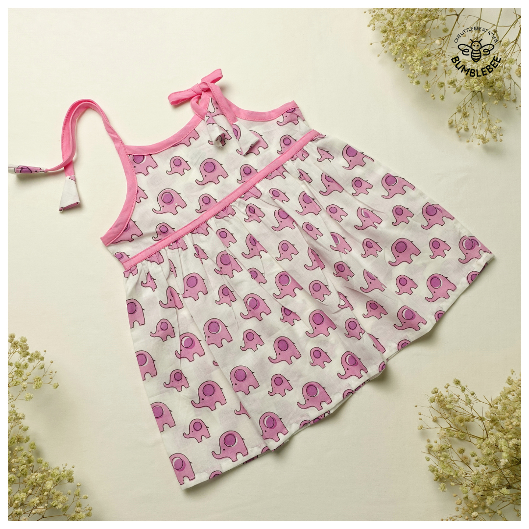 Purple Elephants Strappy Dress