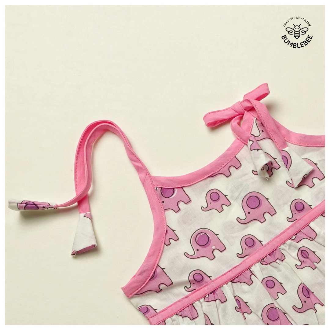Purple Elephants Strappy Dress