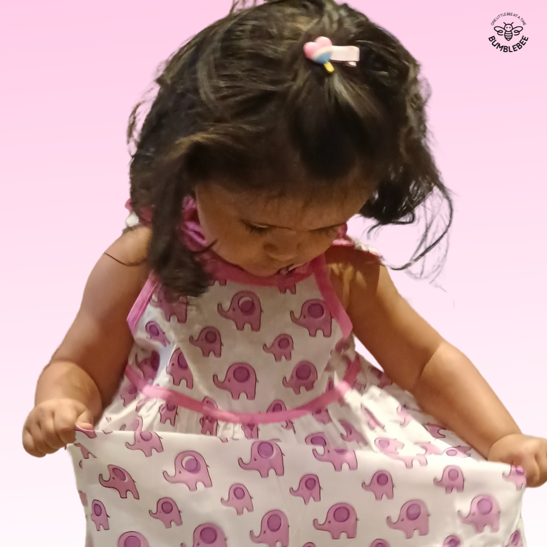 Purple Elephants Strappy Dress