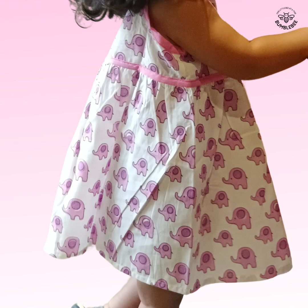 Purple Elephants Strappy Dress