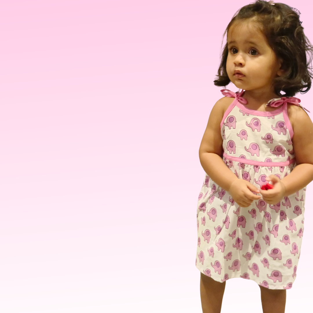 Purple Elephants Strappy Dress