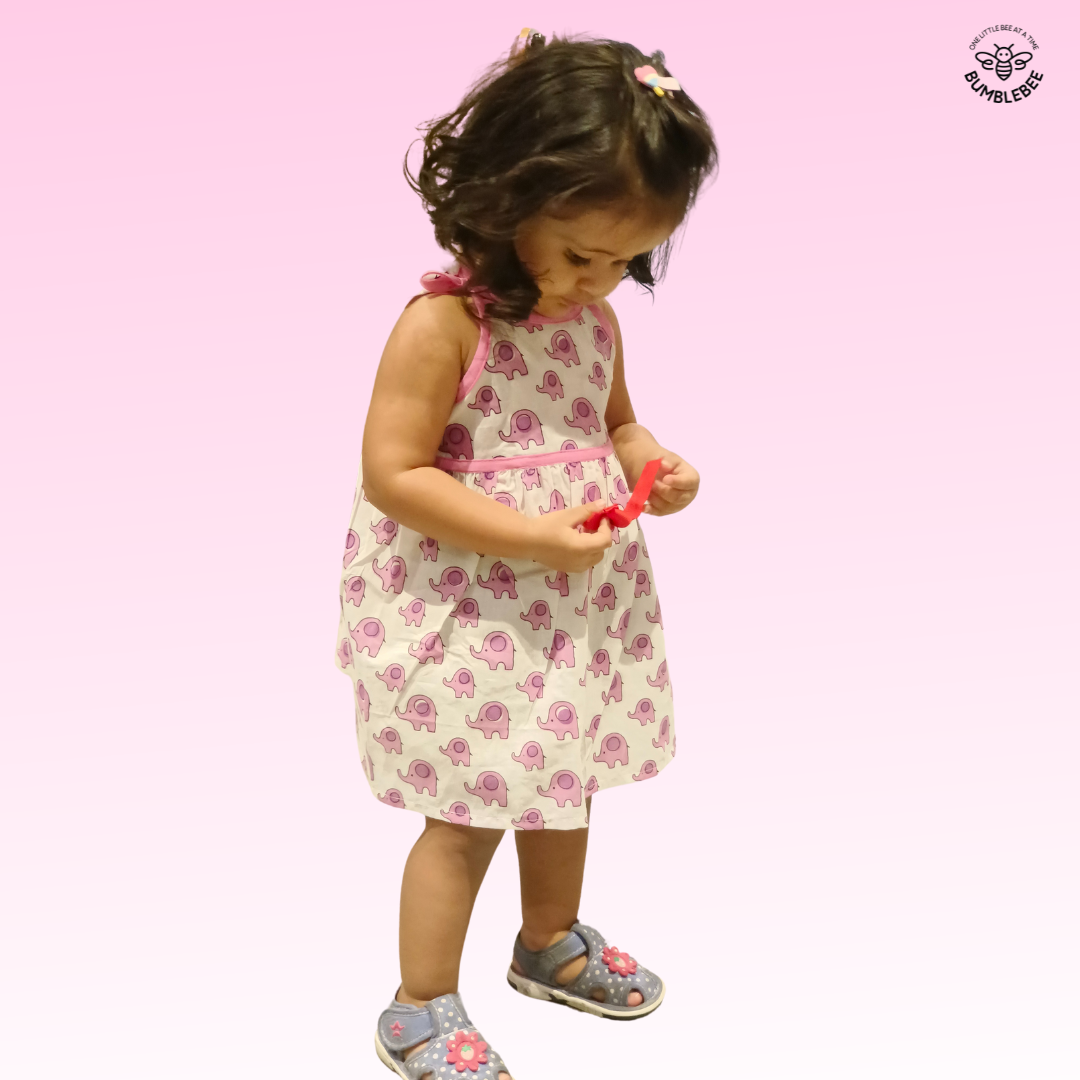 Purple Elephants Strappy Dress
