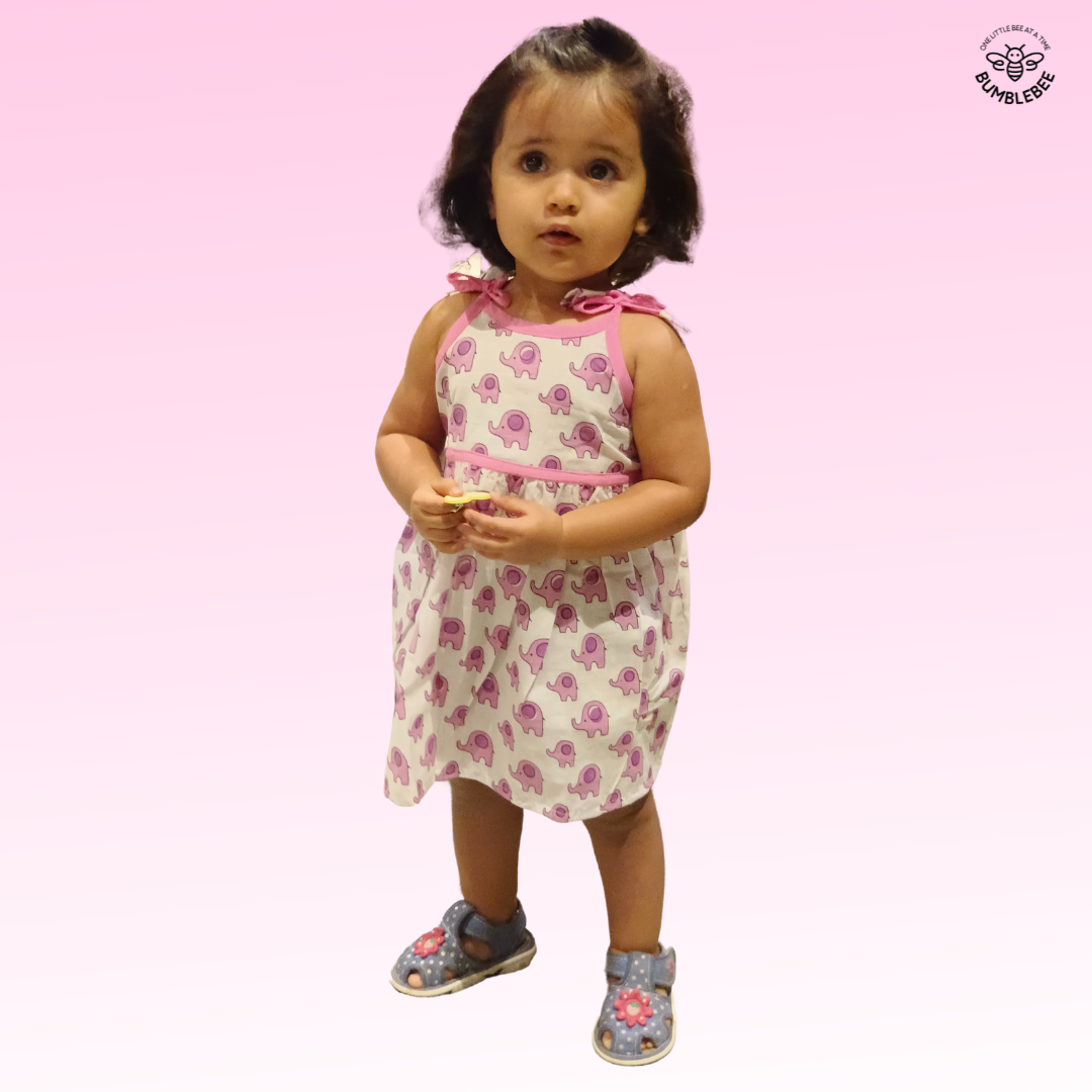Purple Elephants Strappy Dress