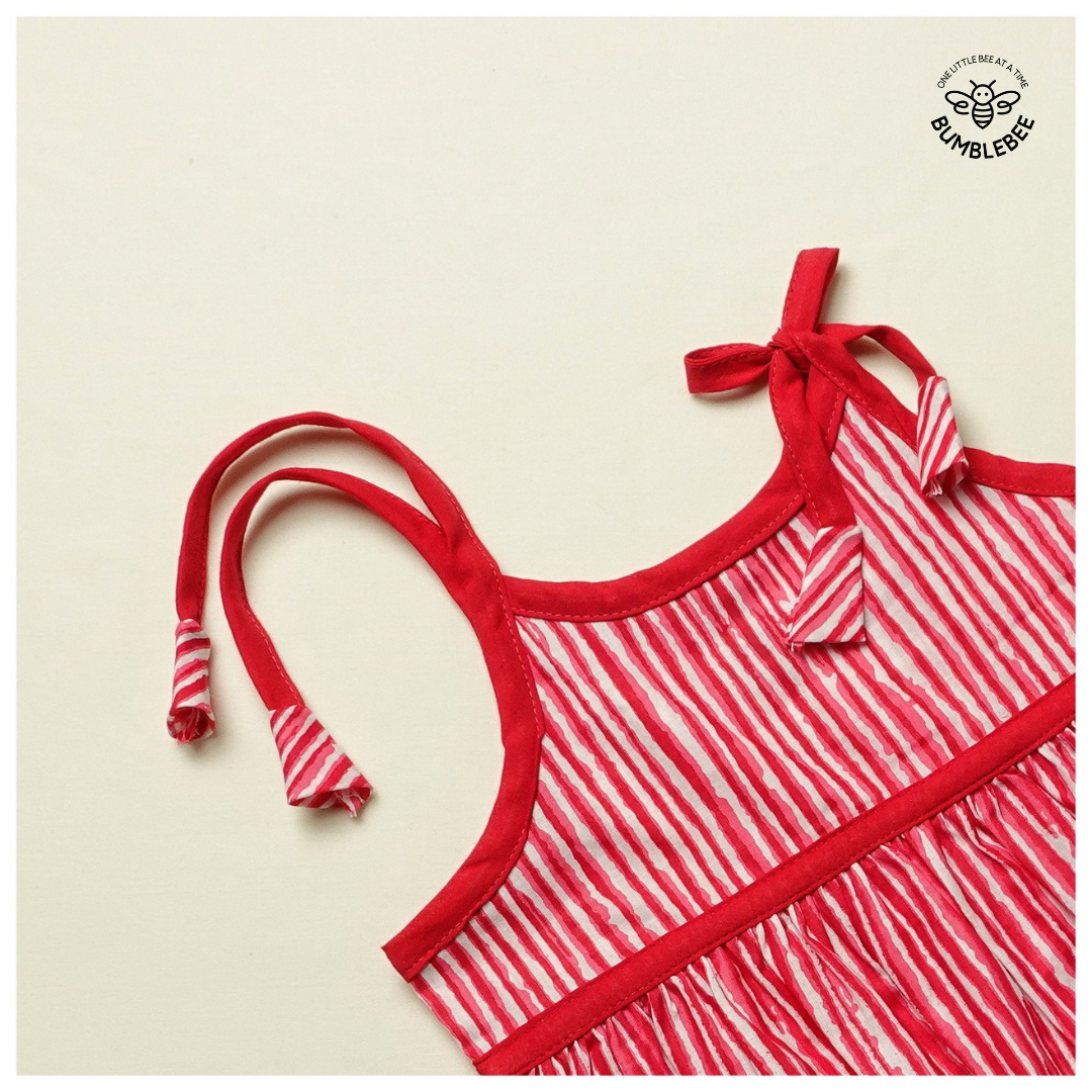 Red Stripes Strappy Dress