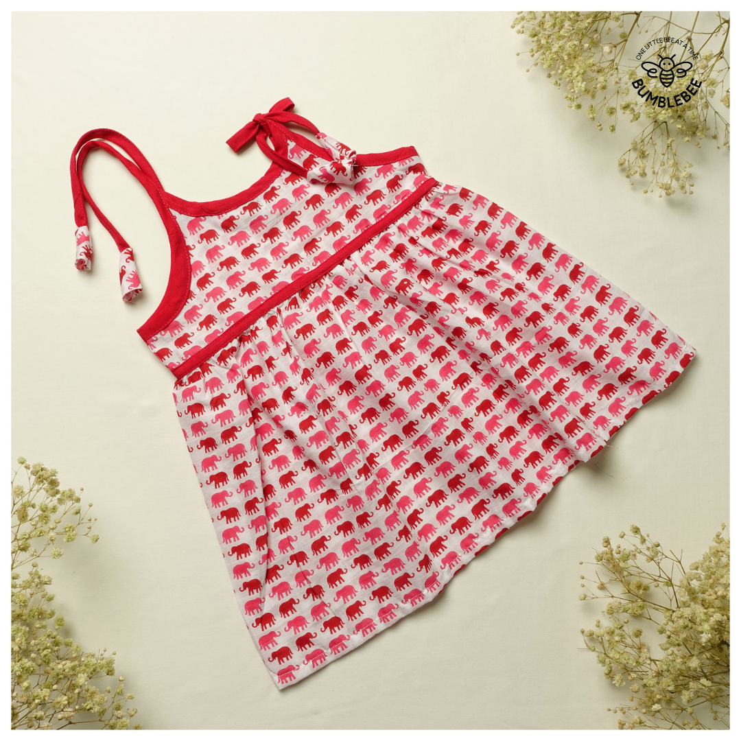 Red Elephants Strappy Dress