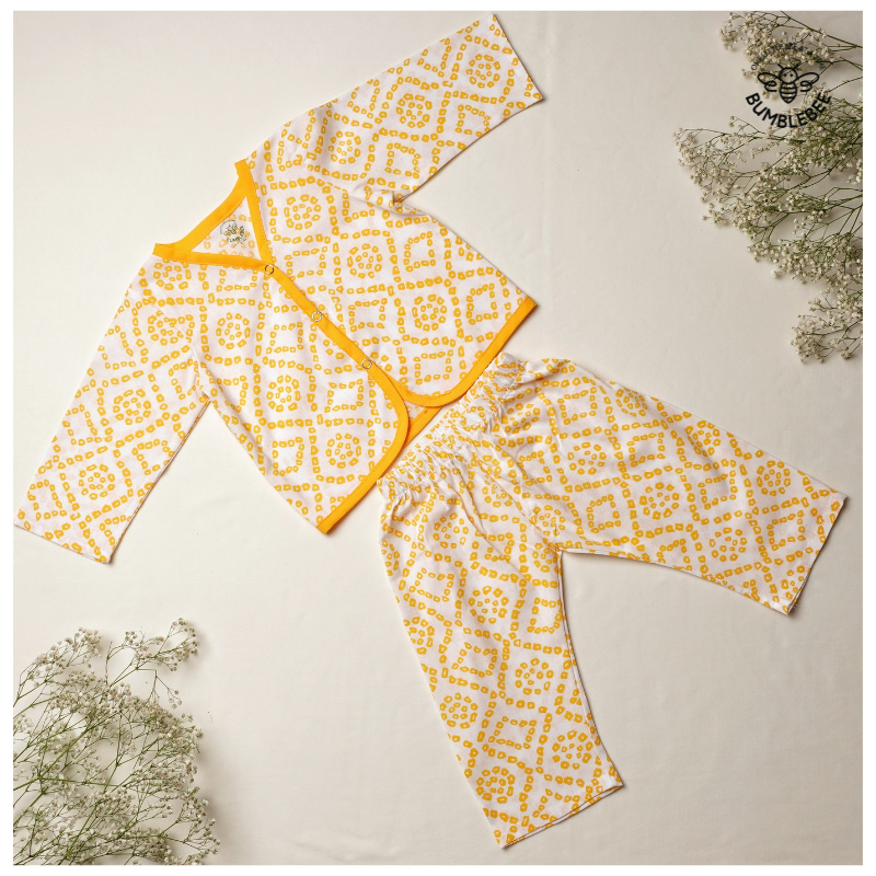 Sunshine Yellow Cotton Co-Ord Set Full Sleeves