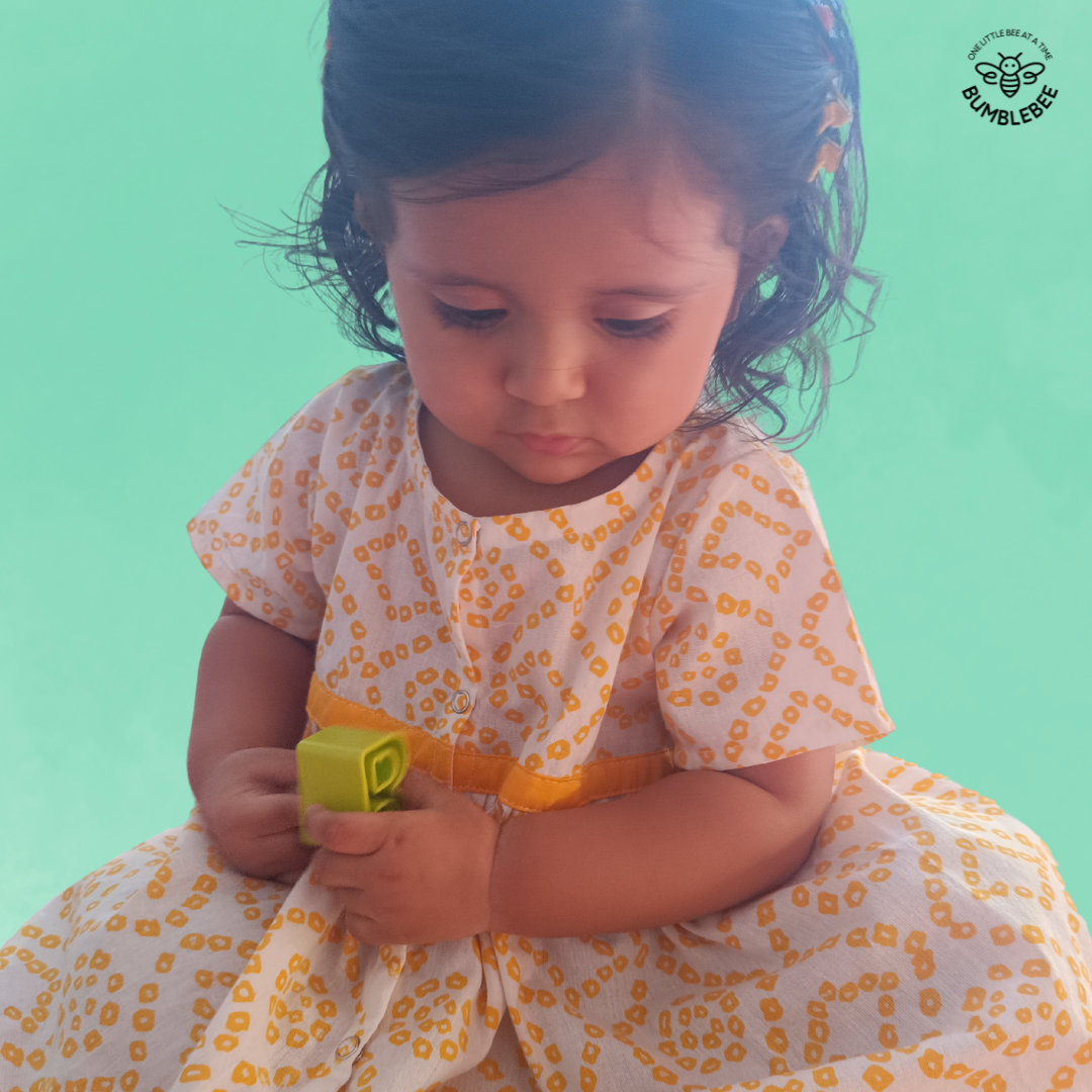 Yellow Waistband Cotton Frock