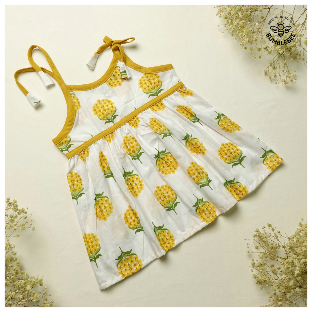 Yellow Pineapples Strappy Dress