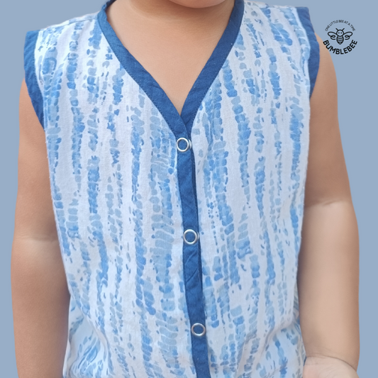 Navy Blue Cotton Jabla Top