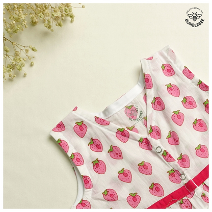 Pink Strawberry Cotton Dress