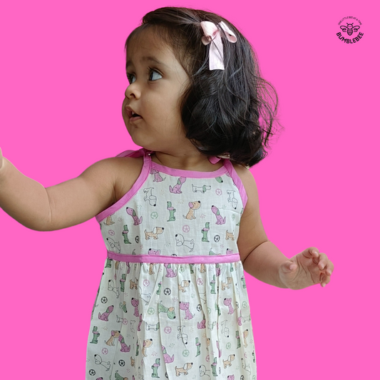 Pink Pups Strappy Dress