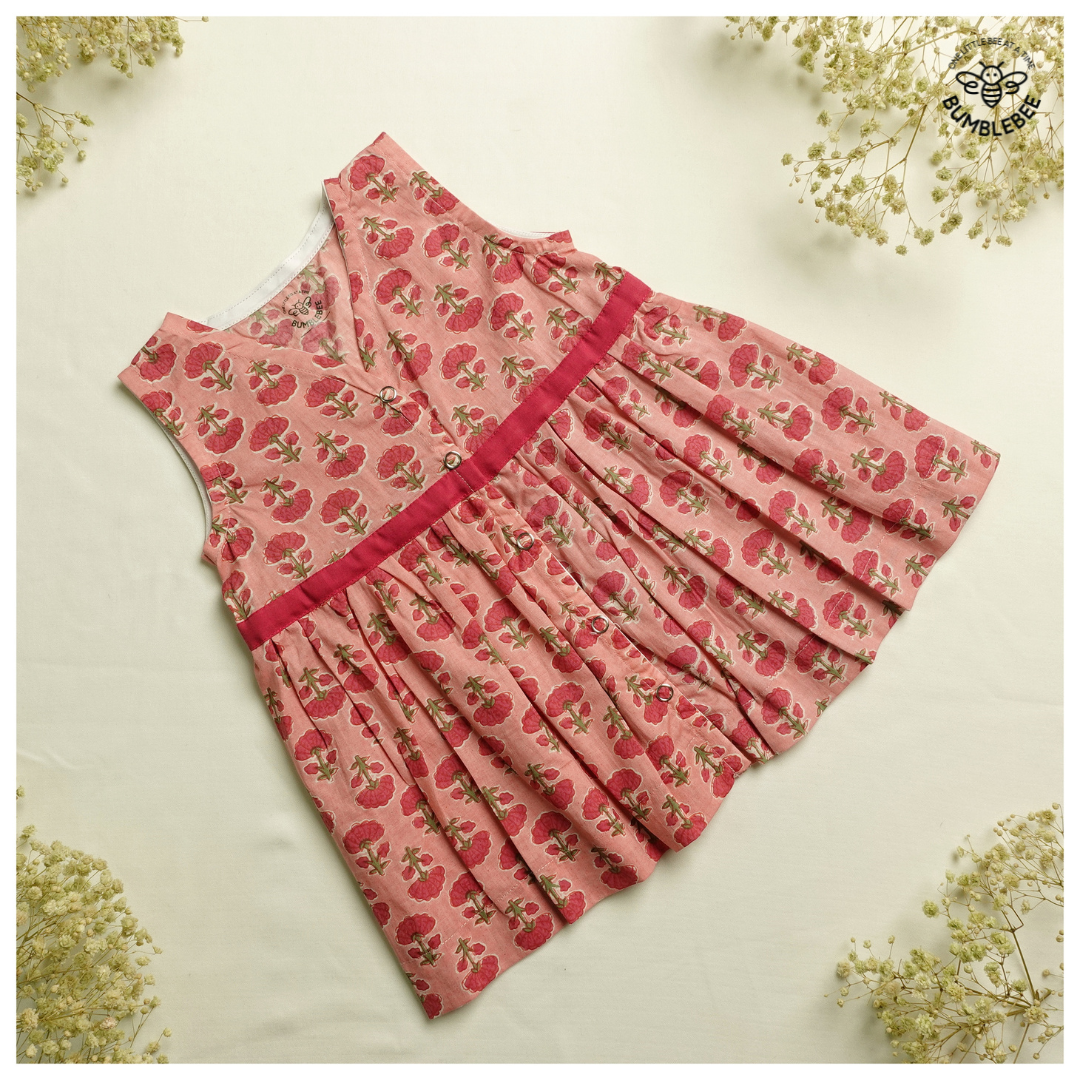 Pink on Pink Flowers Cotton Dress