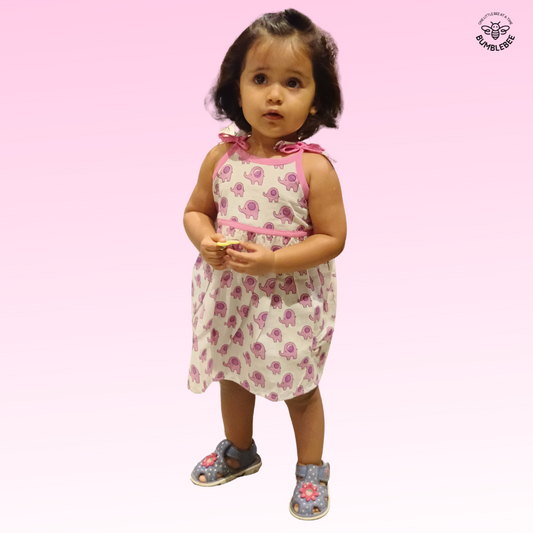 Purple Elephants Strappy Dress