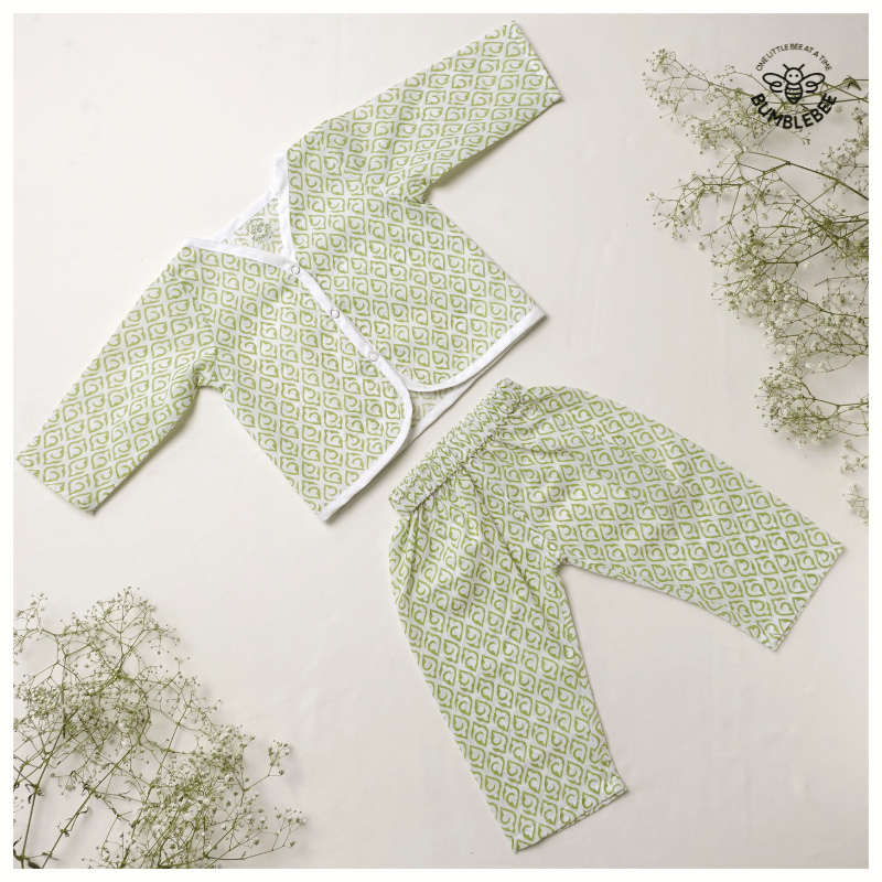 Sea Green Cotton Co-Ord Set Full Sleeves
