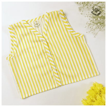 Yellow Candy Stripes Pure Cotton Jabla Top Baby Boy Clothes Bumblebee Baby Wear